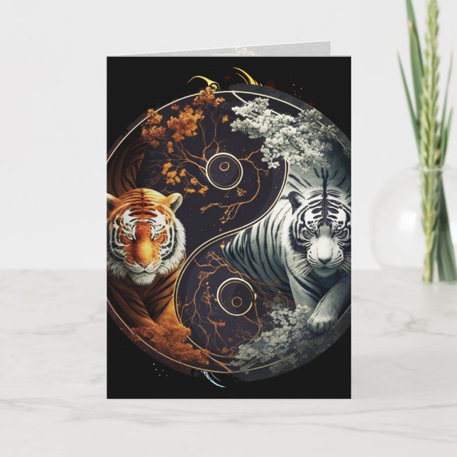 Tiger Yin Yang Graphic Arts Card (Front)