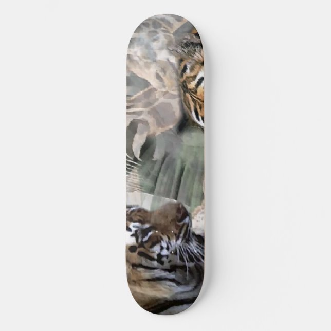Tiger, Zebra, Giraffe Lovers Skateboard (Front)