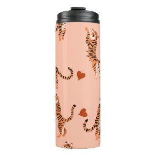 Tigers Autumn Leaves: Vintage Jumping Pattern Thermal Tumbler