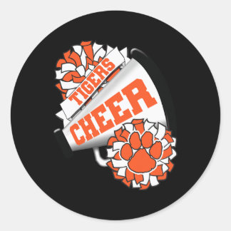 Tigers Cheerleading Ck To School Cheer Team Spirit Classic Round Sticker