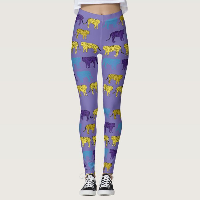 Tigers colorés Pop Art Anima Leggings (Devant)