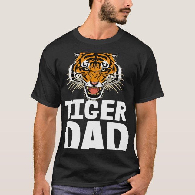 Tigers Dad  Roaring Tiger Tees Men's Tiger Face (Front)