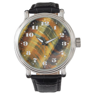 Tiger's Eye Gemstone with Numbers Watch
