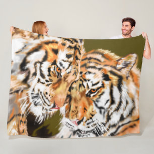 Tigers Family Fleece Blanket Love