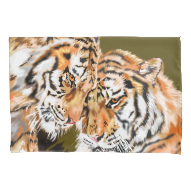 Tigers Family Pillow Case (Front)