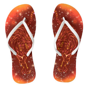 Tigers Flip Flops Running At Galaxy Starry Night
