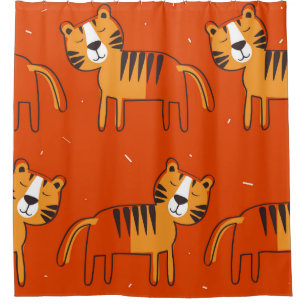 Tigers, hand drawn backdrop. Colorful seamless pat