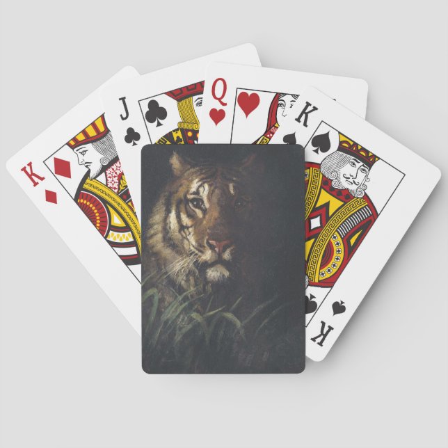 Tiger's Head (by Abott Handerson Thayer) Playing Cards (Back)