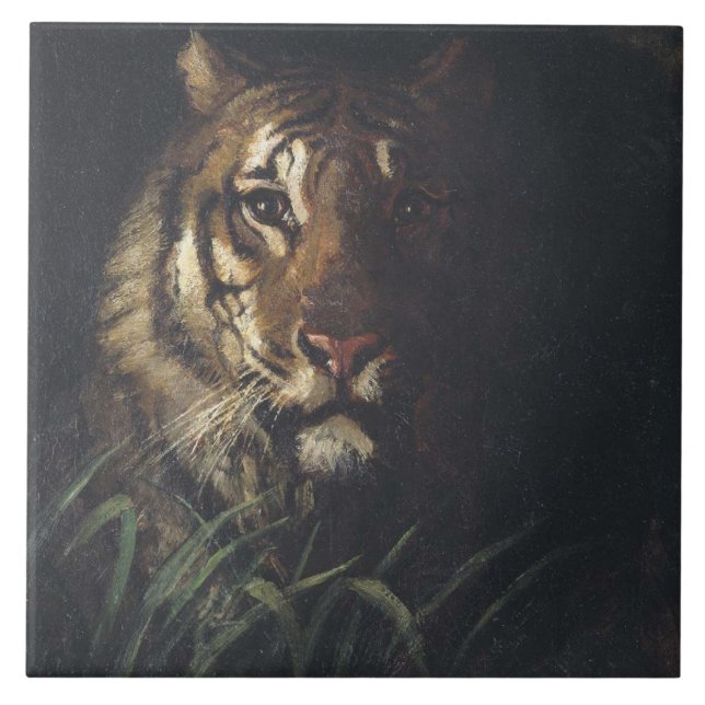 Tiger's Head (by Abott Handerson Thayer) Tile (Front)
