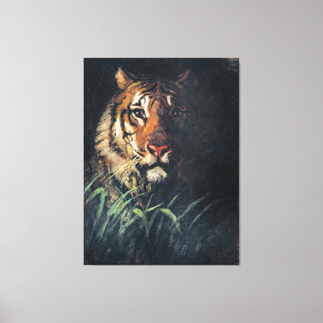 Tiger's Head, fine art painting, Canvas Print (Front)