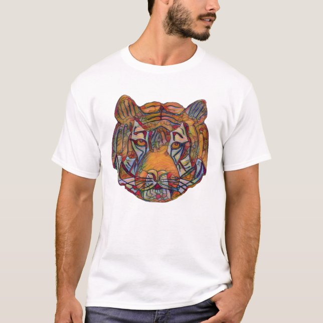 Tiger's Head Mens T Shirt (Front)