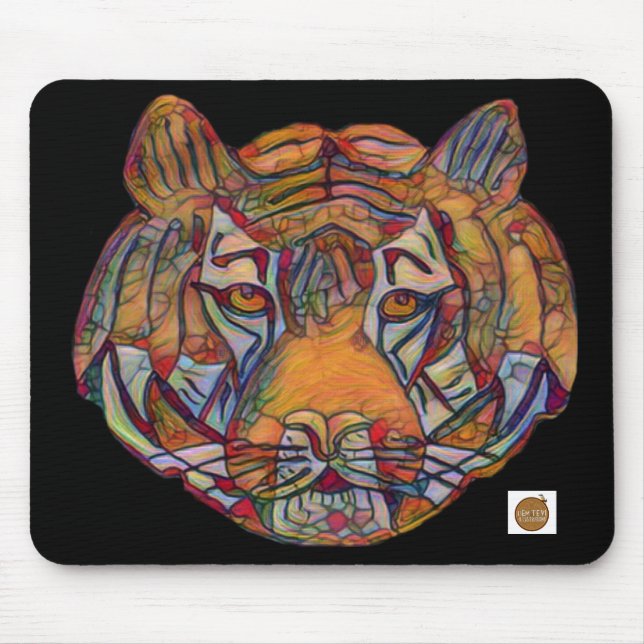 Tiger's Head Mousemat Mouse Pad (Front)