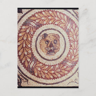 Tiger's head, Roman mosaic, early 4th century Postcard