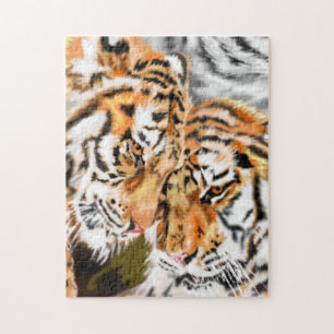 Tigers Hug Jigsaw Puzzle