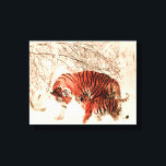 Tigers in the Snow Canvas Print<br><div class="desc">Add this beautiful imagery to brighten up your home. Customize it if you like. Change the canvas size and the canvas thickness. Depending on your customization the price will vary.  Looking for something different?  Contact me at www.lrmediasolutions.com</div>
