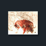 Tigers in the Snow Canvas Print<br><div class="desc">Add this beautiful imagery to brighten up your home. Customize it if you like. Change the canvas size and the canvas thickness. Depending on your customization the price will vary.  Looking for something different?  Contact me at www.lrmediasolutions.com</div>