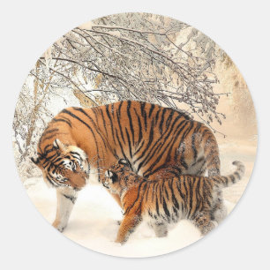 Tiger's mother  classic round sticker