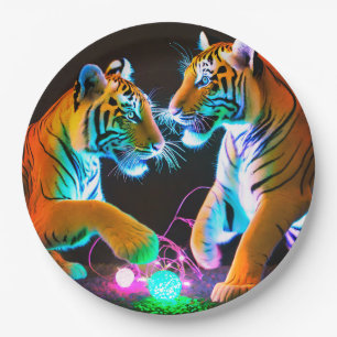 Tigers Paper Plates, 9" Round Paper Plate