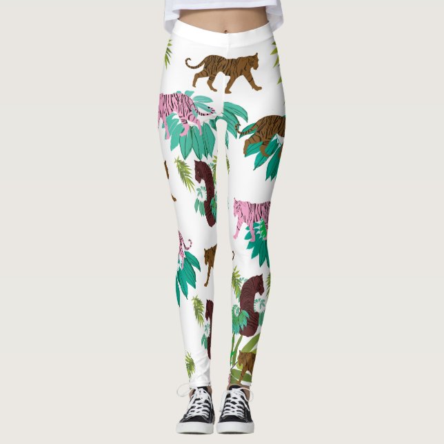 Tigers Pattern Leggings (Front)