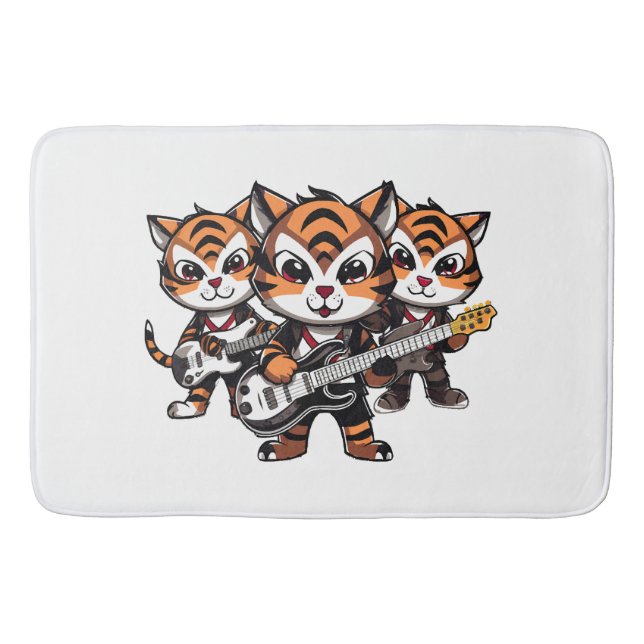 Tigers Playing Band Bath Mat (Front)
