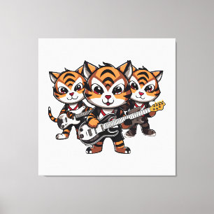 Tigers Playing Band Canvas Print