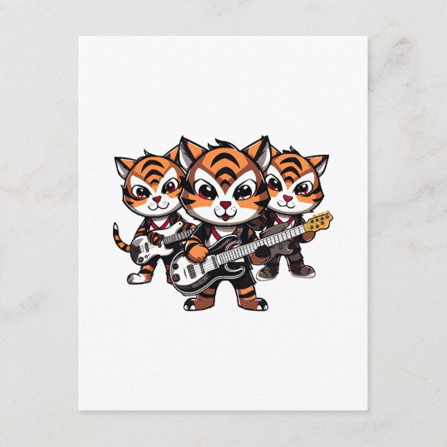 Tigers Playing Band Enclosure Card (Front)
