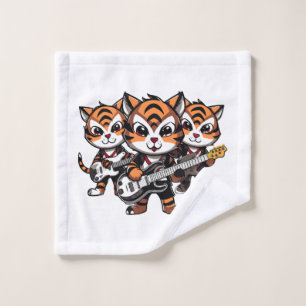 Tigers Playing Band Wash Cloth