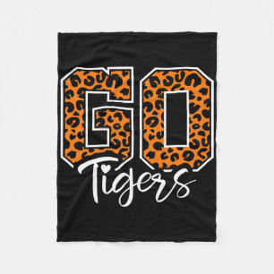Tigers School Sports Fan Team Spirit Mascot Cute H Fleece Blanket