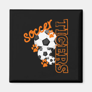 Tigers Soccer Ball Football Mascot Paw Prints T Sh Magnet