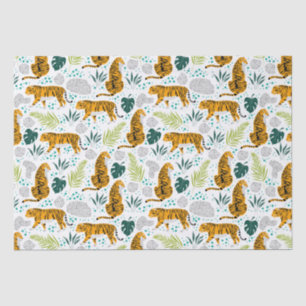 Tigers & Tropical Leaves Pattern Tissue Paper
