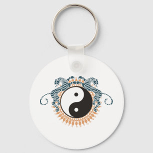 Tigers & Yin Yang Keychain