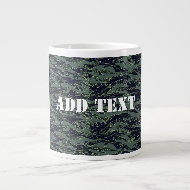 Tigerstripe Green Camouflage Large Coffee Mug (Front)