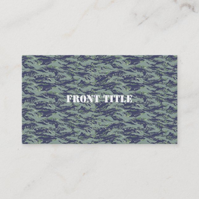 Tigerstripe Olive Green Camouflage Business Card (Front)