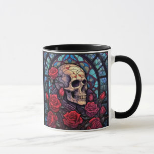 Tiges et pierres Crâne et Rose café Mug