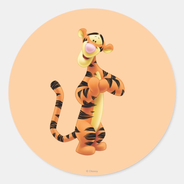 Tigger 1 classic round sticker (Front)