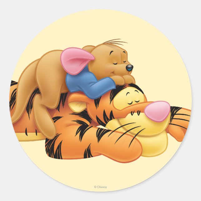 Tigger and Roo Classic Round Sticker (Front)