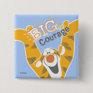 Tigger   Big Courage 2 Inch Square Button