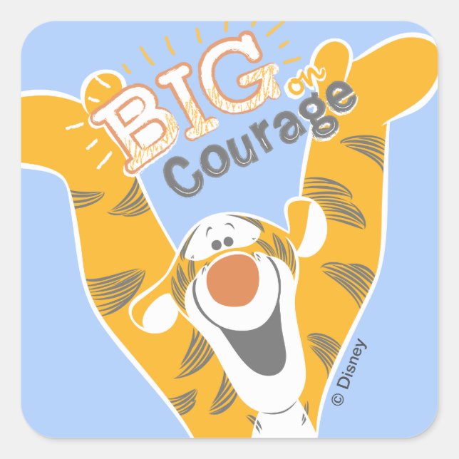 Tigger | Big Courage Square Sticker (Front)