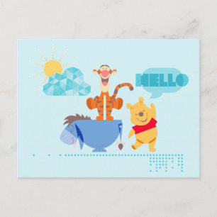 Tigger, Eeyore, & Pooh - Hello Postcard