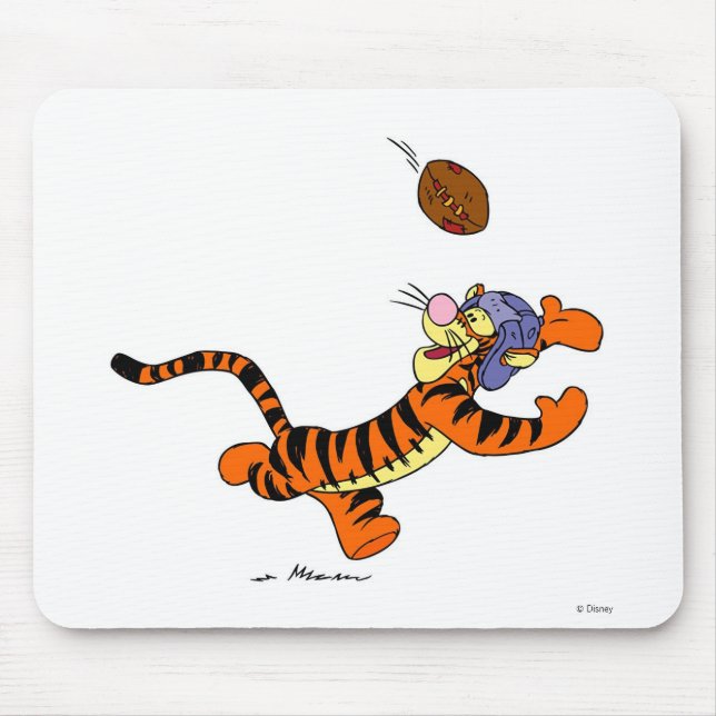 Tigger Playing Football Mouse Pad (Front)