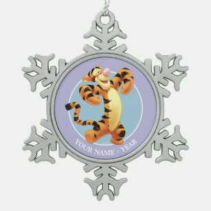 Tigger   Standing Add Your Name Snowflake Pewter Christmas Ornament