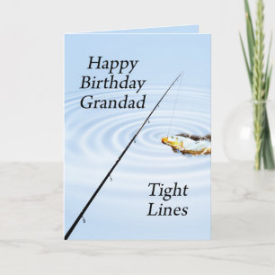 Tight lines birthday card for grandad