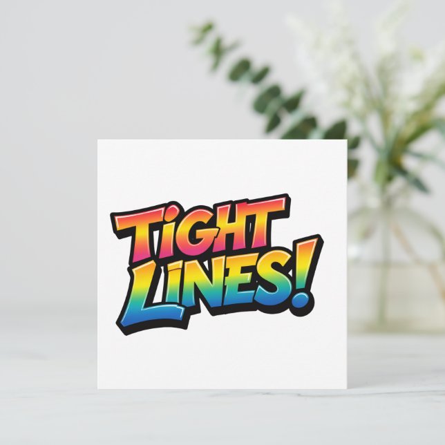 Tight Lines Rainbow Gradient Funny Fishing Gift (Standing Front)