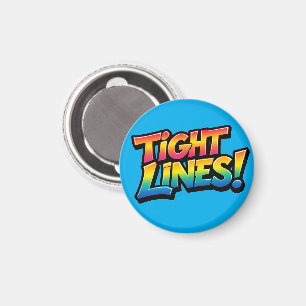 Tight Lines Rainbow Gradient Funny Fishing Gift Magnet