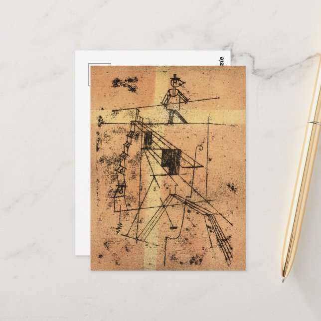 Tightrope Walker by Paul Klee Postcard (Front/Back In Situ)