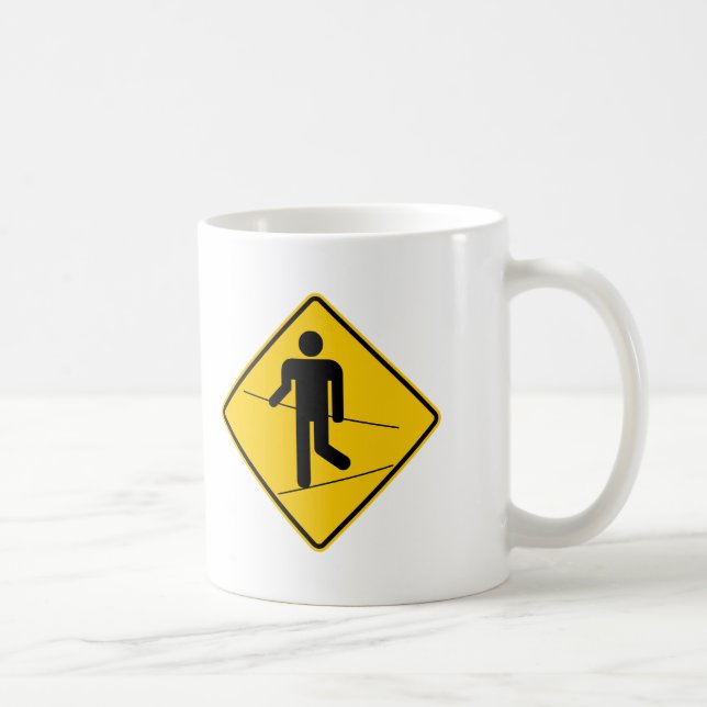 Tightrope Walker Zone Highway Sign Coffee Mug (Right)