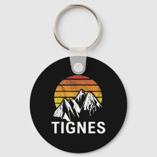 Tignes France French Alps Ski Resort Snowboarding Keychain