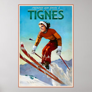 Tignes France Marilyn Monroe Aerial Freestyle Snow Poster