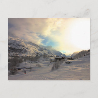 Tignes Les Bois Winter Sunrise Postcard
