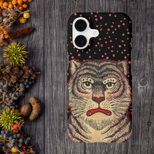 Tigre asiatique rayé vintage féroce